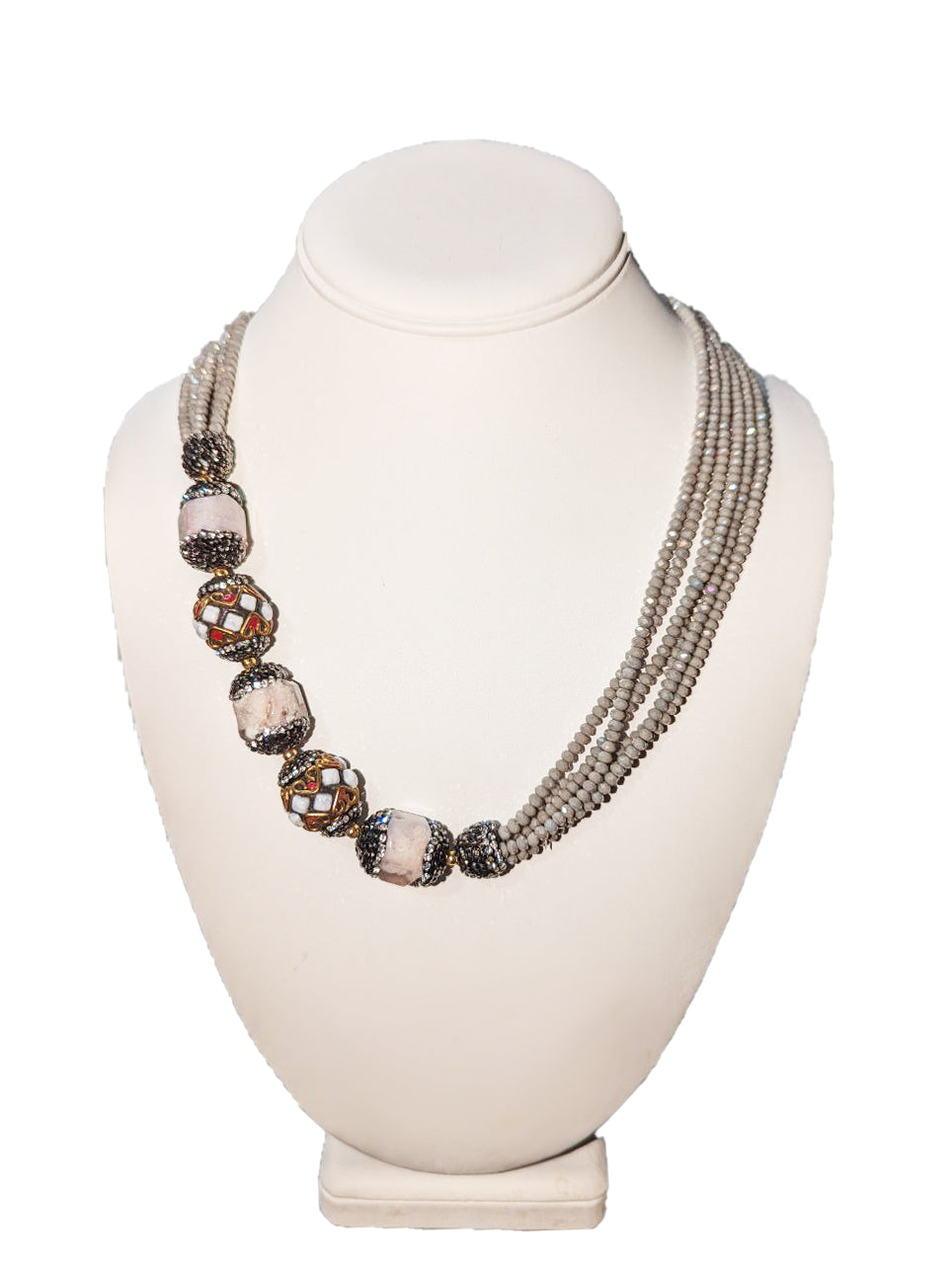 Grey Crystal Necklace