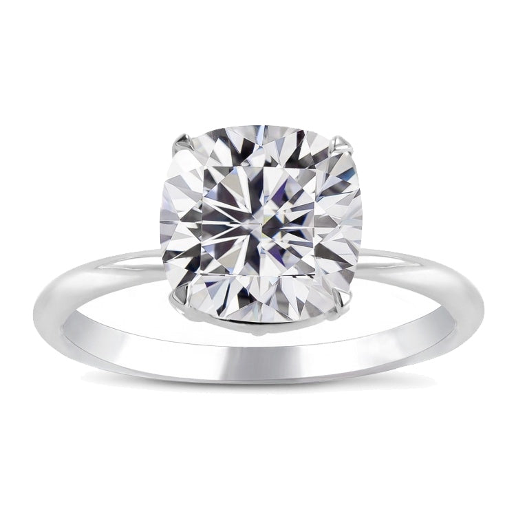 18K Gold 4 TCW Cushion Cut Moissanite Ring