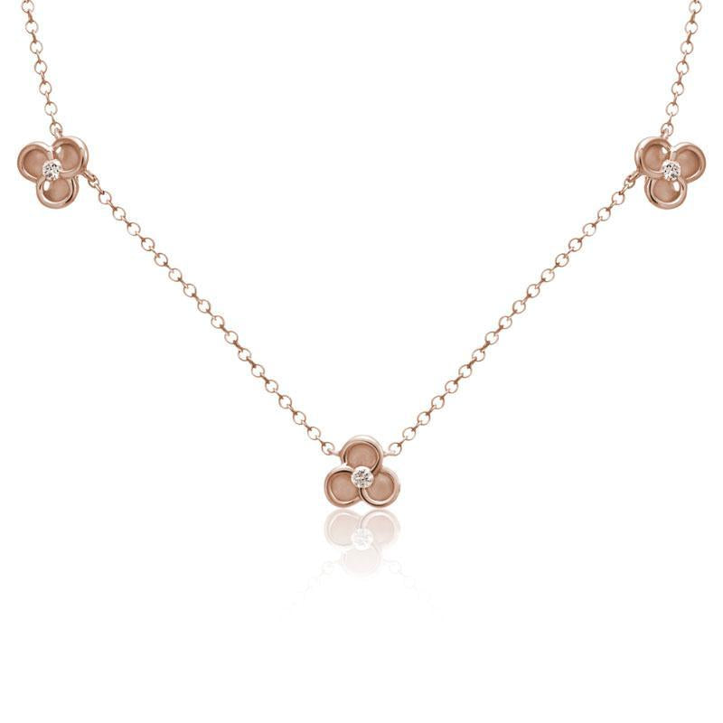 14K Rose Gold Diamond Necklace