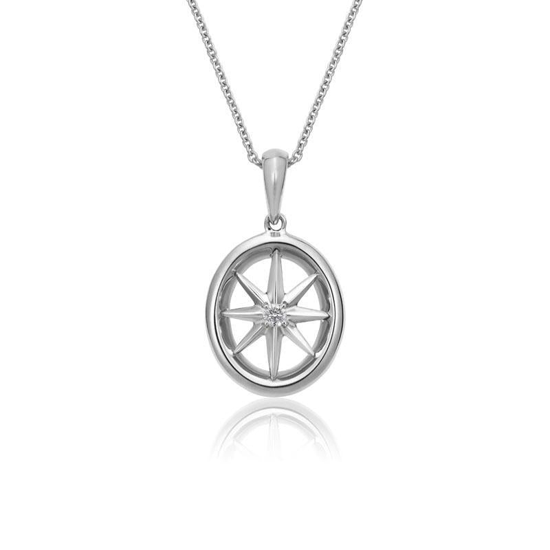 14K White Gold Diamond Necklace