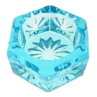 Aqua Blue Hand Pressed Glass Ring Holder