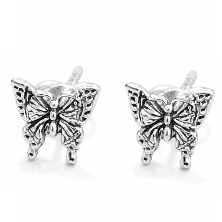 Sterling Silver Butterfly Stud Earrings – Dainty 0.25" Butterfly Earrings