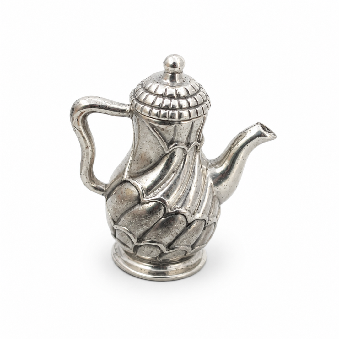 Sterling Silver Miniature Teapot with Removable Lid – 1.2 Inch Collectible Tea Pot
