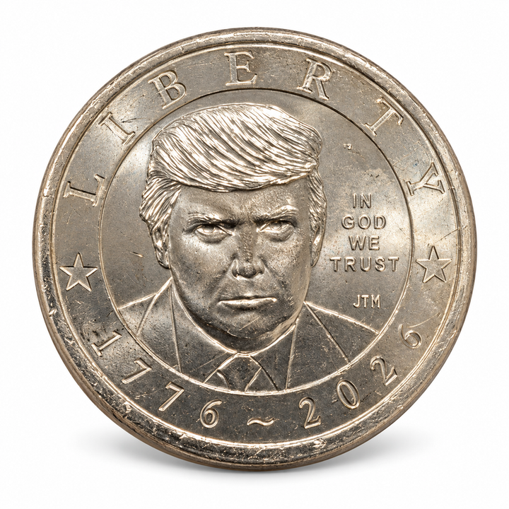 2026 Donald J. Trump $1 Coin with July 4th Privy Mark – Official U.S. Mint Semiquincentennial Dollar in Protective Case