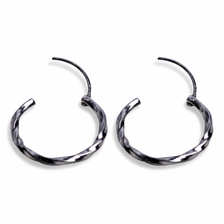 Petite Rhodium-Plated Sterling Silver Slow-Twist Hoop Earrings with Endless Wire Closure