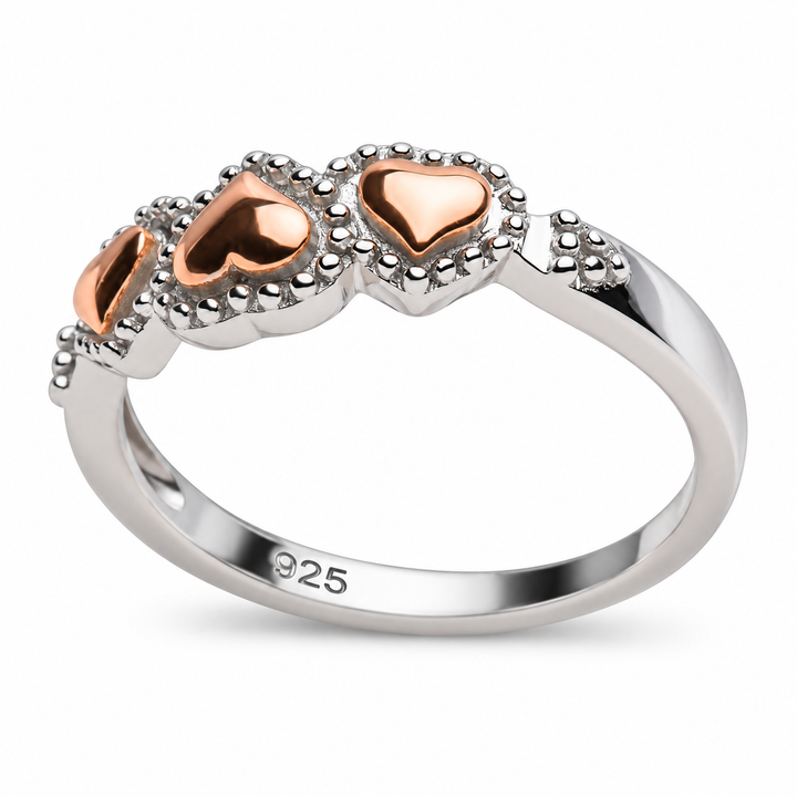 14K Rose Gold Plated Sterling Silver Heart Ring – Romantic Love Symbol