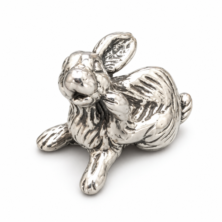 Cute Sterling Silver Rabbit Figurine Miniature – 0.7 Inch
