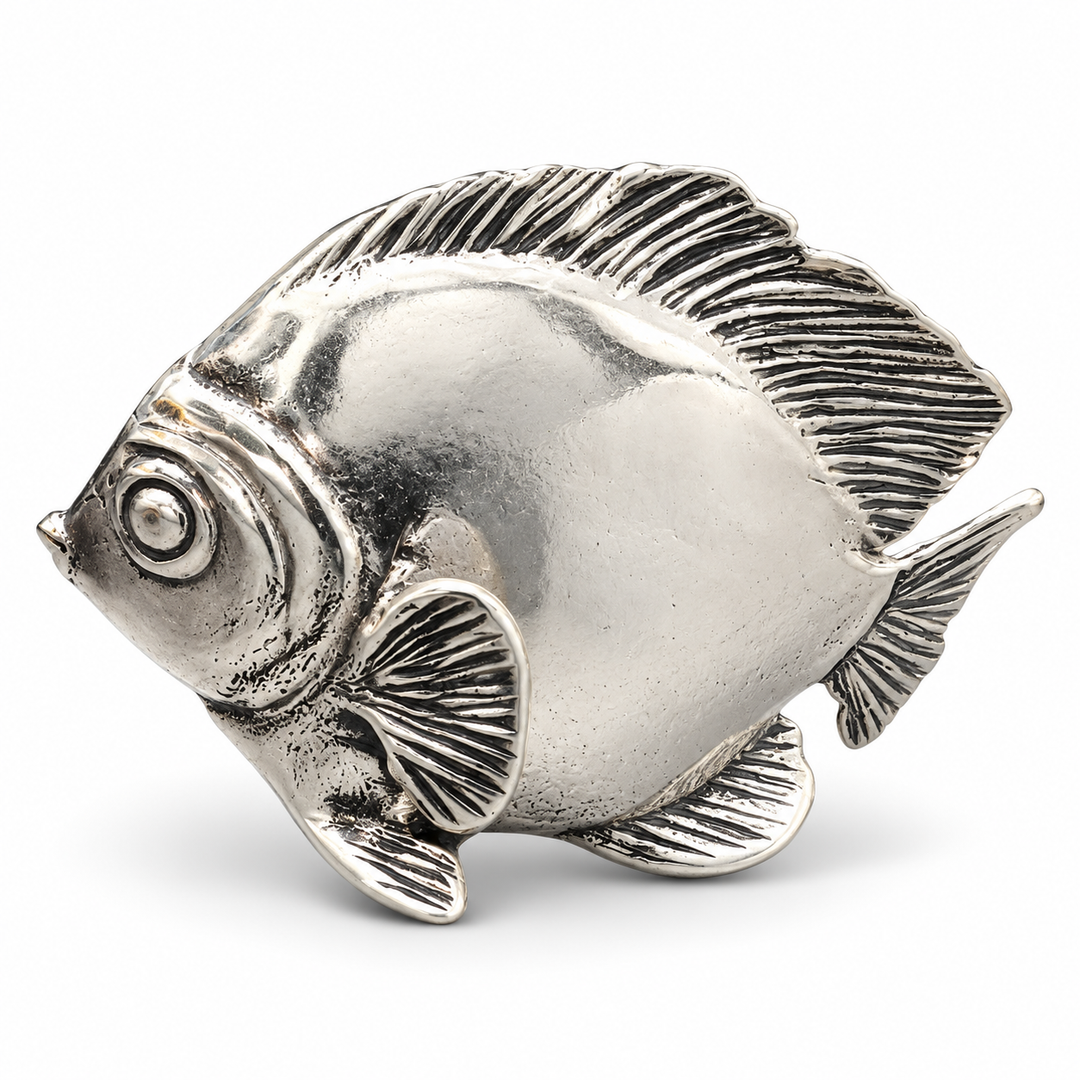 Sterling Silver Tropical Fish Miniature Figurine – Detailed 1.4 Inch Collectible