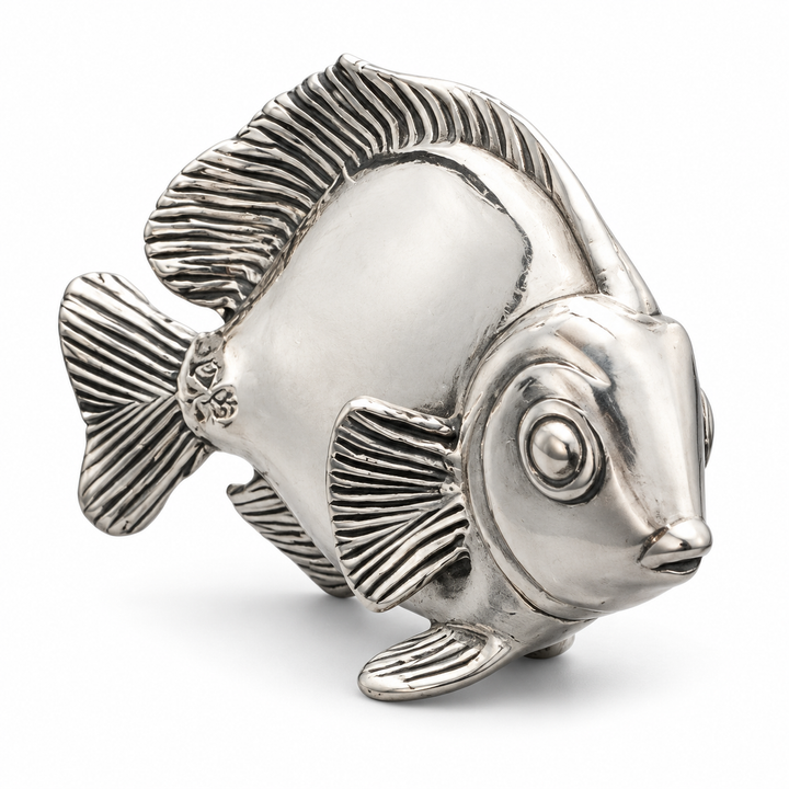 Sterling Silver Tropical Fish Miniature Figurine – Detailed 1.4 Inch Collectible