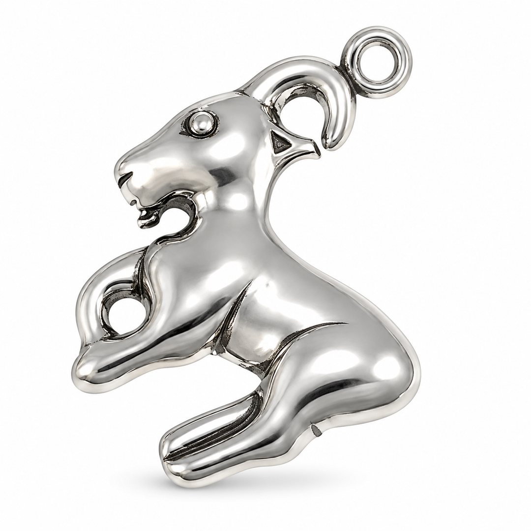 Sterling Silver Aries Zodiac Ram Pendant – Petite 3/4 Inch Horoscope Charm