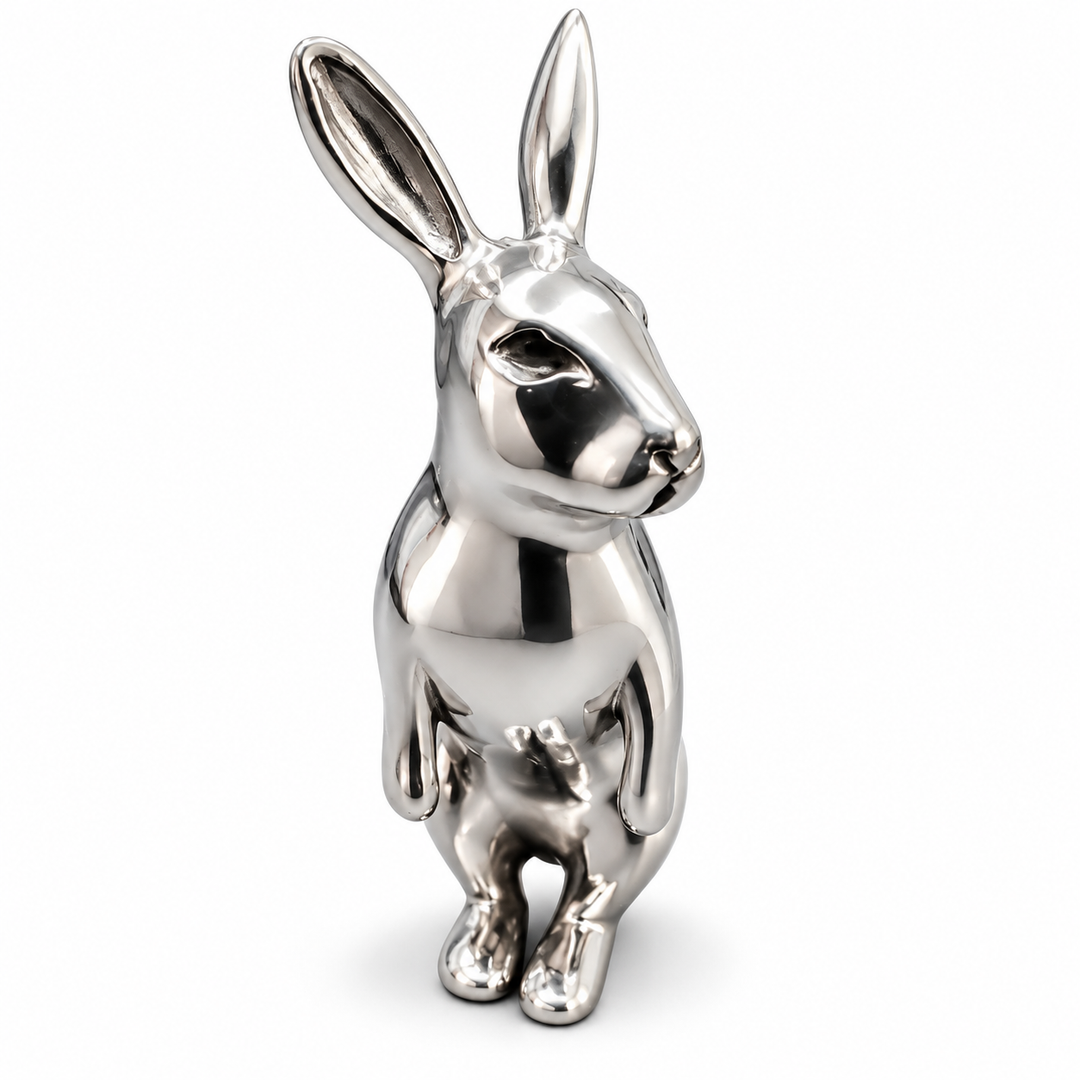 Sterling Silver Rabbit Figurine – 925 Silver Bunny Miniature – 1.7 Inch, 0.54 Troy Ounce