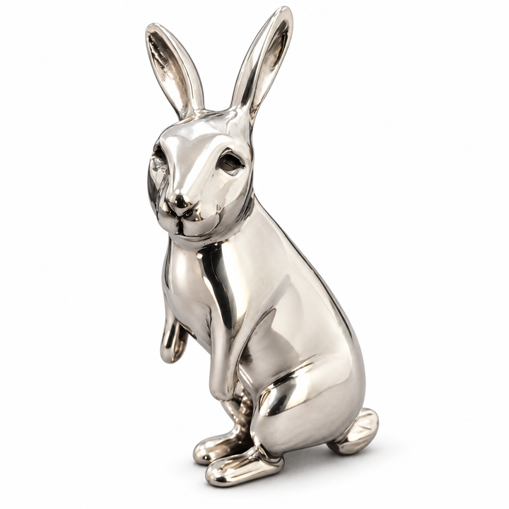 Sterling Silver Rabbit Figurine – 925 Silver Bunny Miniature – 1.7 Inch, 0.54 Troy Ounce