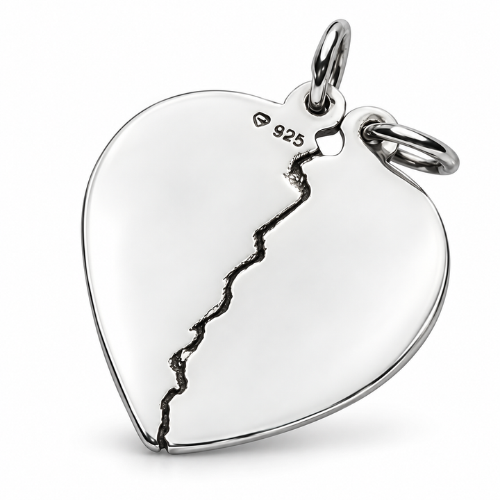Sterling Silver “Love Me” Break-Apart Heart Pendant for Two – 1 Inch