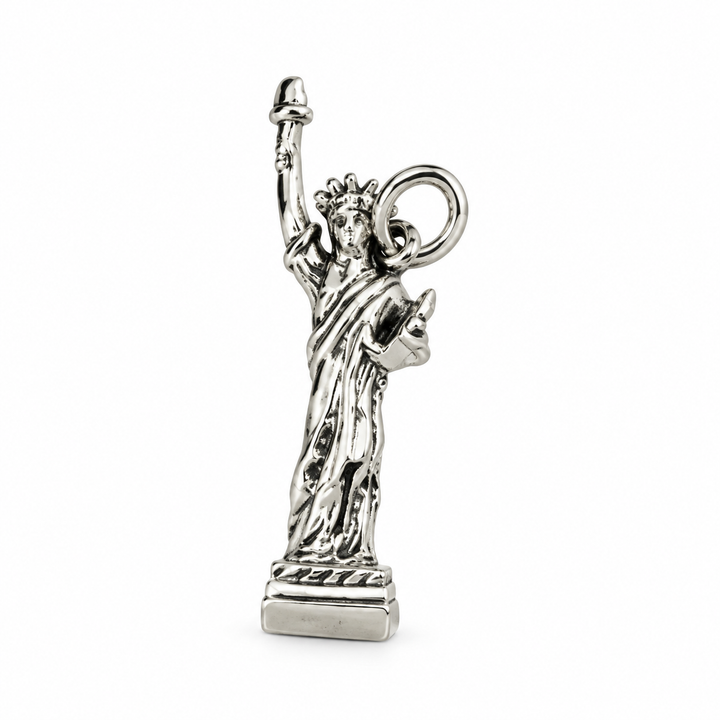 Sterling Silver Statue of Liberty Pendant – 1 Inch New York Landmark Charm