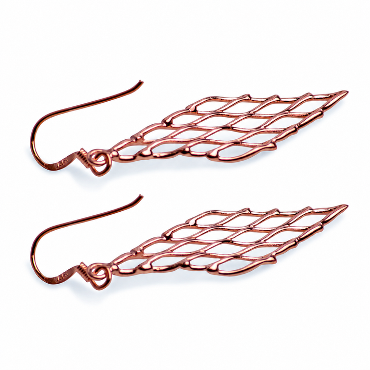 14K Rose Gold Over Sterling Silver Chandelier Dangle Earrings – 1.90 Inch