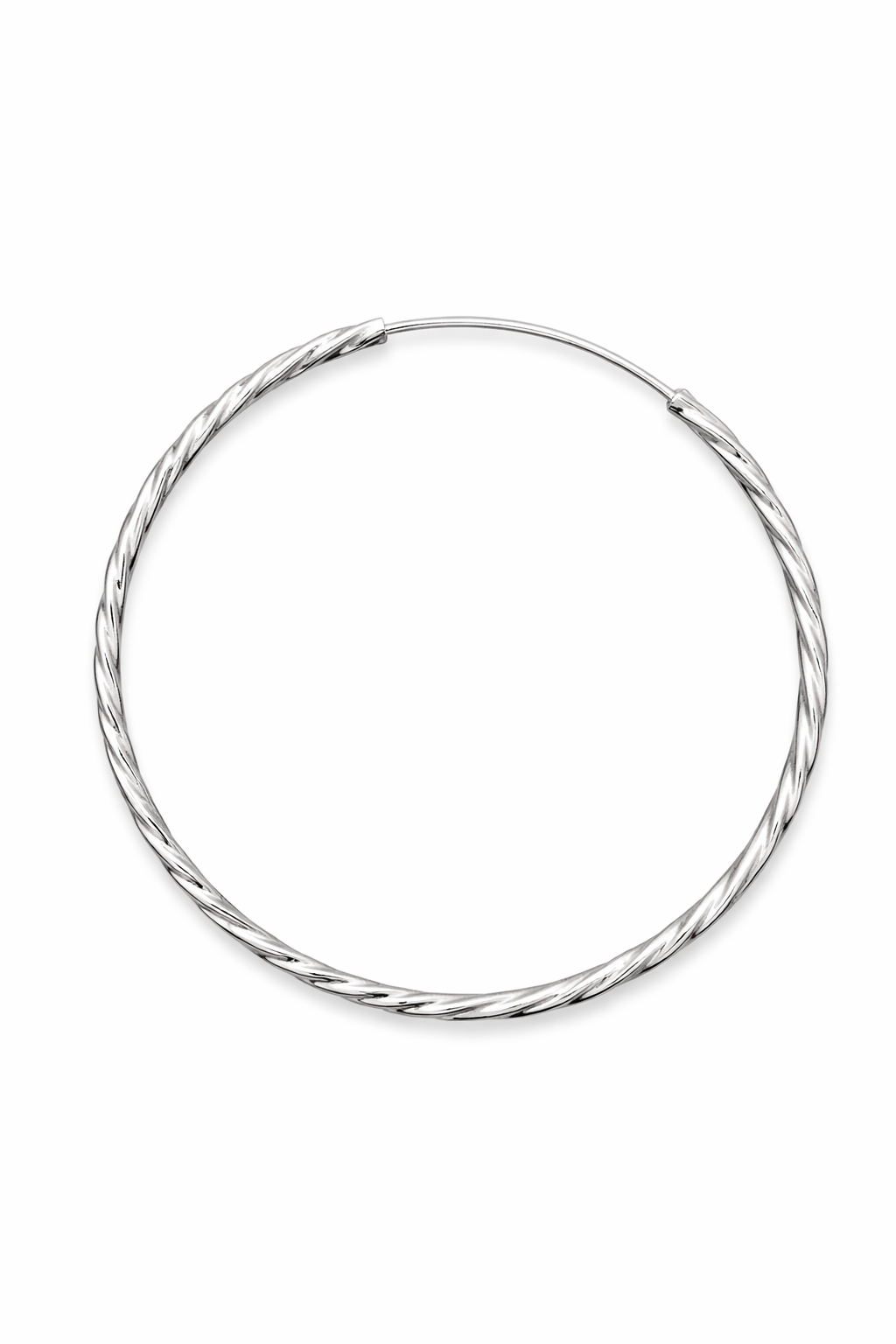 Sterling Silver Rope Hoop Earrings – 2 1/4 Inch Twisted Hoop Earrings – Classic Silver Hoop Jewelry