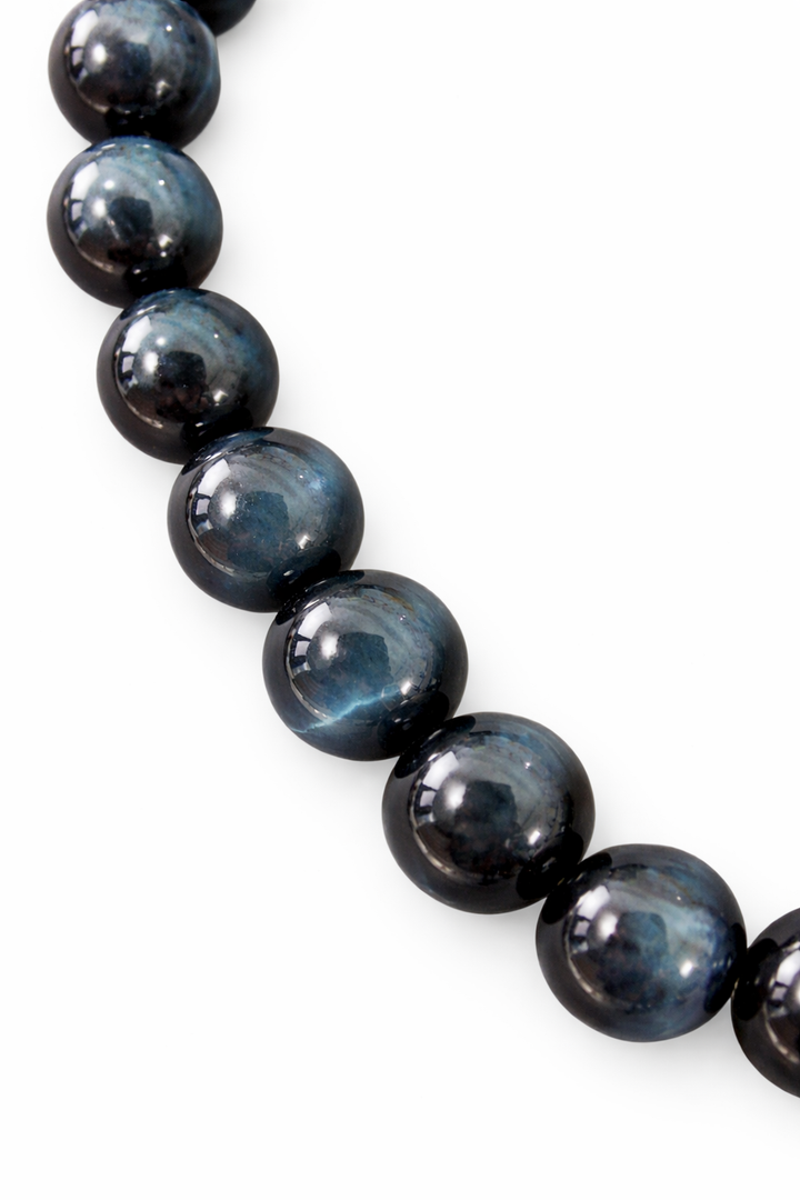 12mm Blue Tiger Eye (Hawk’s Eye) Round Bead Strand – Natural Chatoyant Blue Tiger’s Eye Gemstone Beads