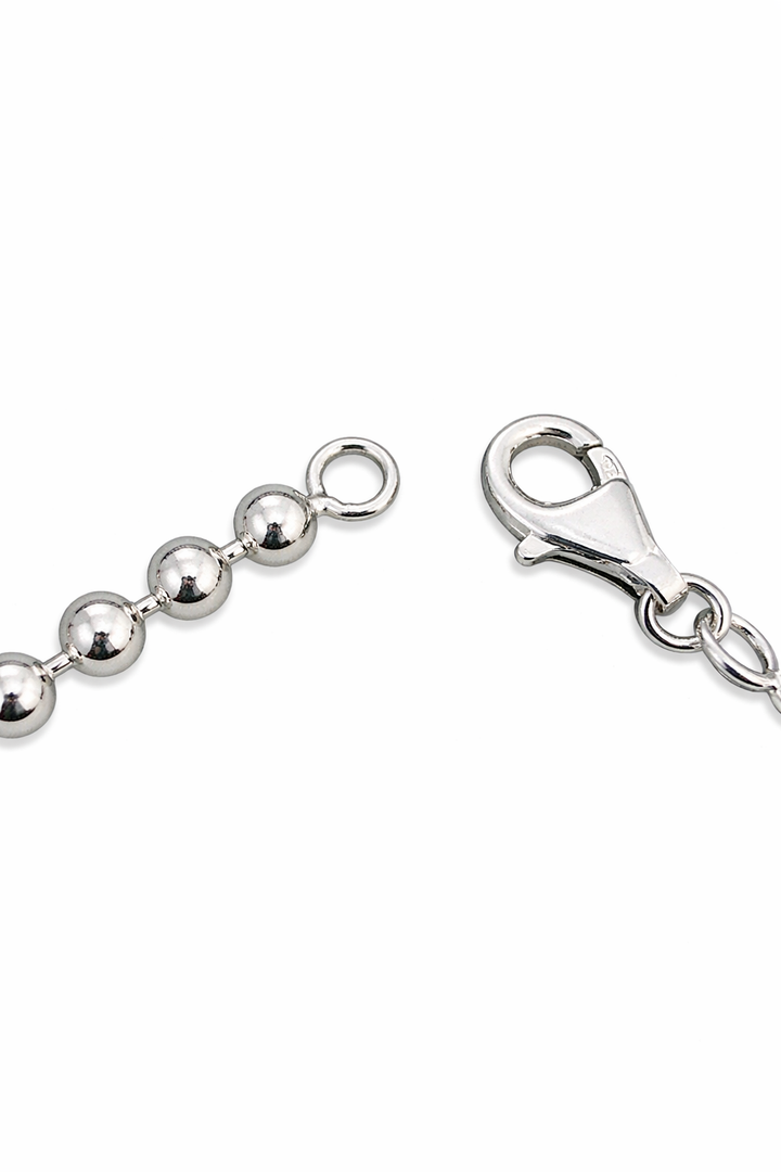 Sterling Silver 5mm Solid Bead Bracelet – 8" Adjustable, 13 Gram Weight