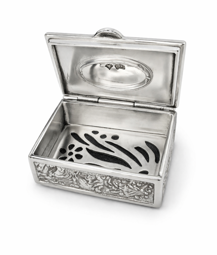 Sterling Silver Grapevine Miniature Case – 1.25" Solid Silver Vine & Grape Design 20.8g Vintage Style