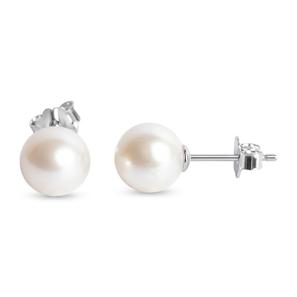 8 mm South Sea Pearl Earrings in Sterling Silver