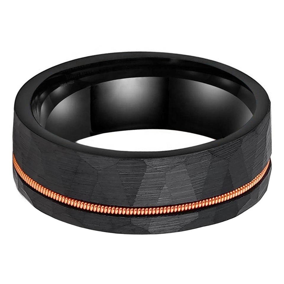 14K Rose Gold and Tungsten Guitar String Ring