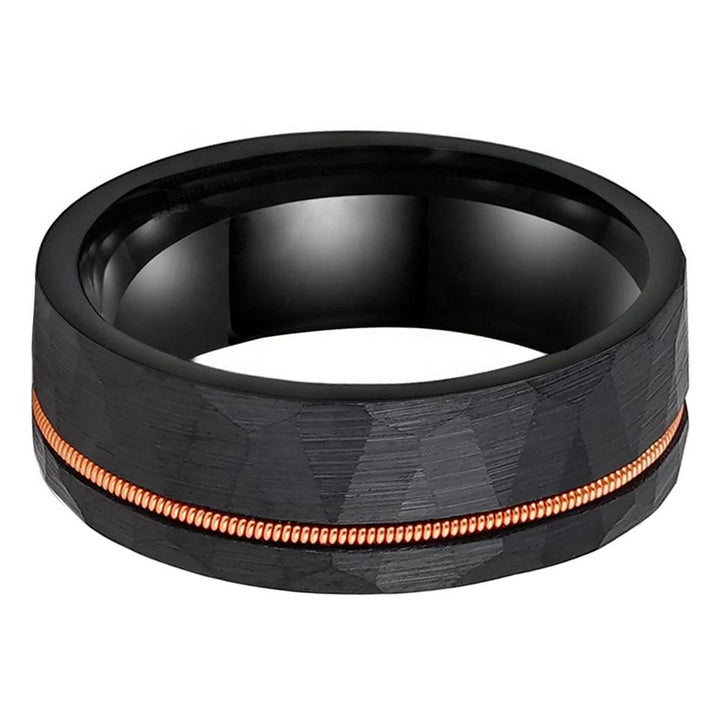 14K Rose Gold and Tungsten Guitar String Ring