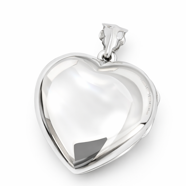 Sterling Silver Heart Locket Pendant – 1.75 Inch Large Photo Locket Necklace Charm
