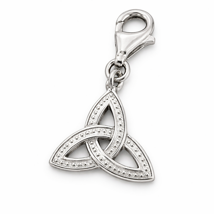 Sterling Silver Celtic Trinity Knot Charm Pendant – 1.1 Inch Drop with Lobster Clasp, Irish Knot Jewelry