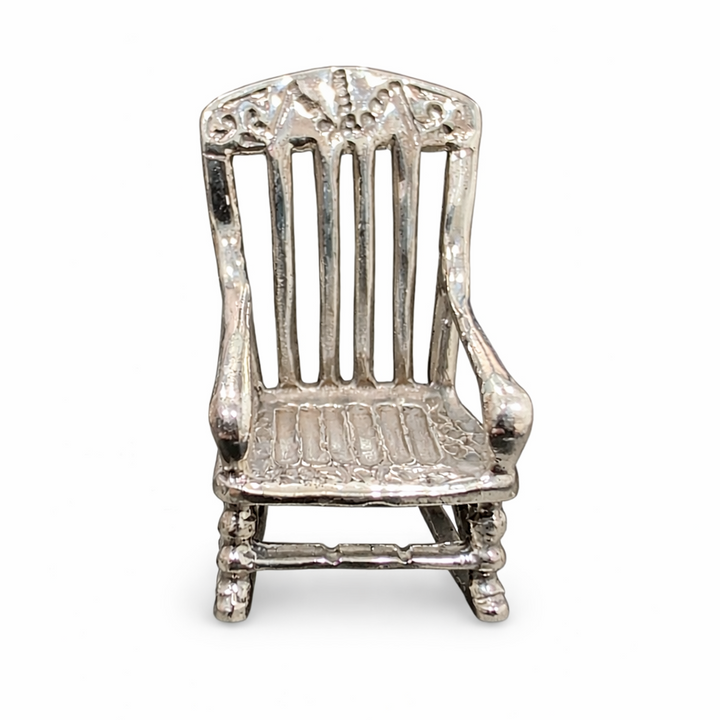 Sterling Silver Miniature Rocking Chair Charm – 1 Inch Tall Decorative Chair