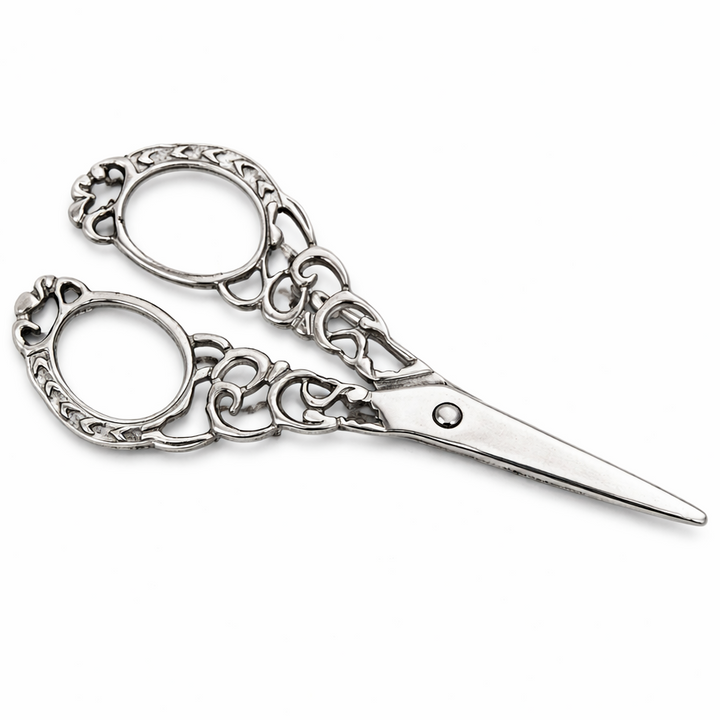 Sterling Silver Folding Scissors Brooch Pin – 2.3 Inch Vintage Style Sewing Scissor Brooch