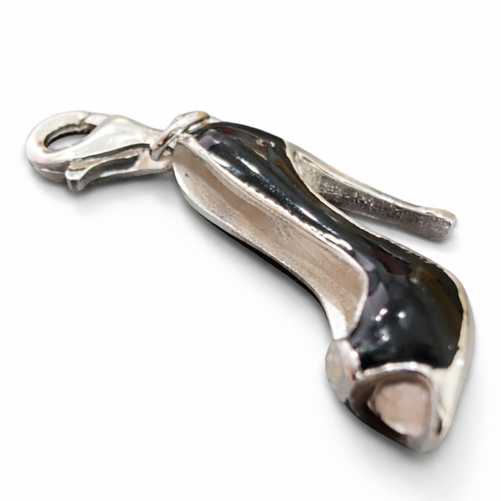 Silver Open-Toe Shoe Charm