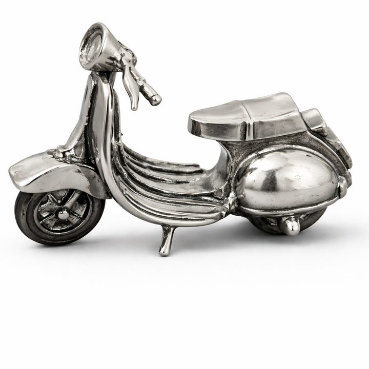 Sterling Silver Miniature Vespa Scooter – 2" Long Solid Silver Model (20.8 Grams)