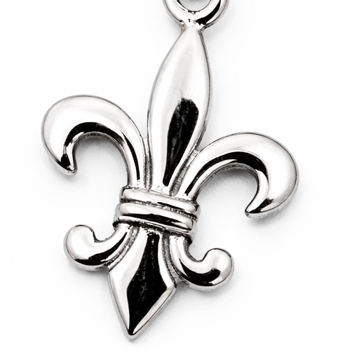 Sterling Silver Fleur-de-Lis Charm Pendant – 1.35" Drop w/ Clasp