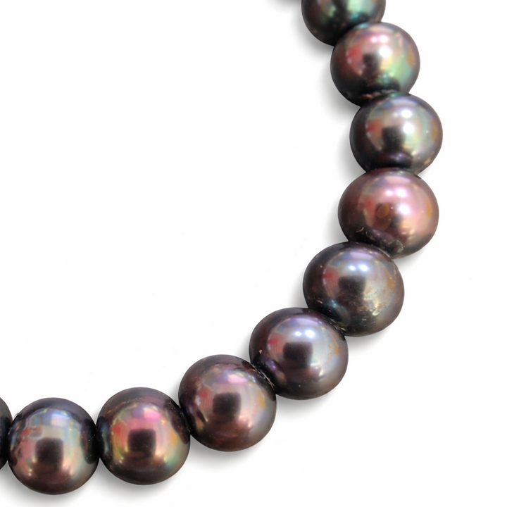 8mm Black Freshwater Pearl Bracelet – 7½ Inch with Sterling Silver Clasp