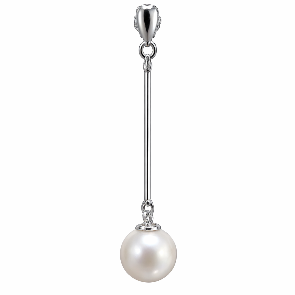 Elegant 8 mm White Pearl Drop Earrings – 2 Inch Dangle Pearl Earrings