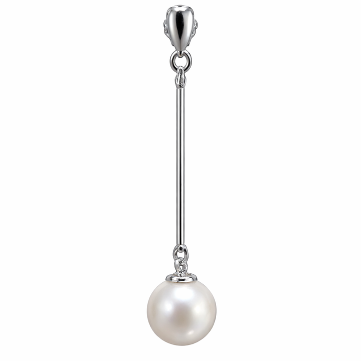 Elegant 8 mm White Pearl Drop Earrings – 2 Inch Dangle Pearl Earrings