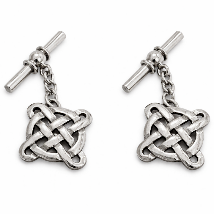 Sterling Silver Celtic Knot (Quaternary / Shield Knot) Cufflinks