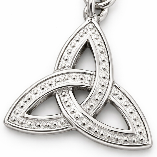 Sterling Silver Celtic Trinity Knot Charm Pendant – 1.1 Inch Drop with Lobster Clasp, Irish Knot Jewelry