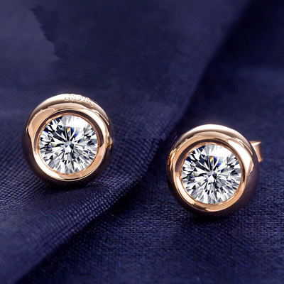 18K Gold 1 TCW Moissanite Earrings