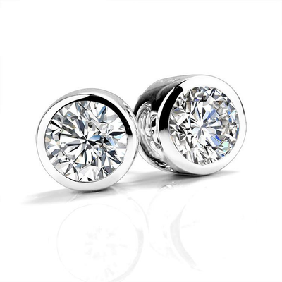 18K Gold 2 TCW Moissanite Earrings