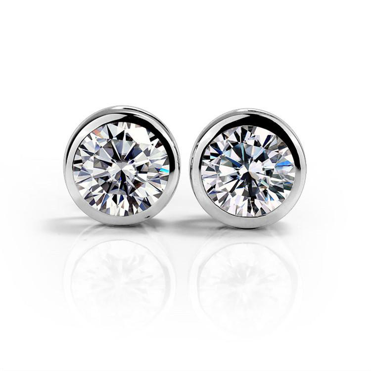 18K Gold 2 TCW Moissanite Earrings