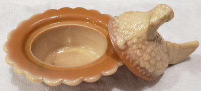 Caramel Two-Piece Hand Pressed Glass Ring Holder