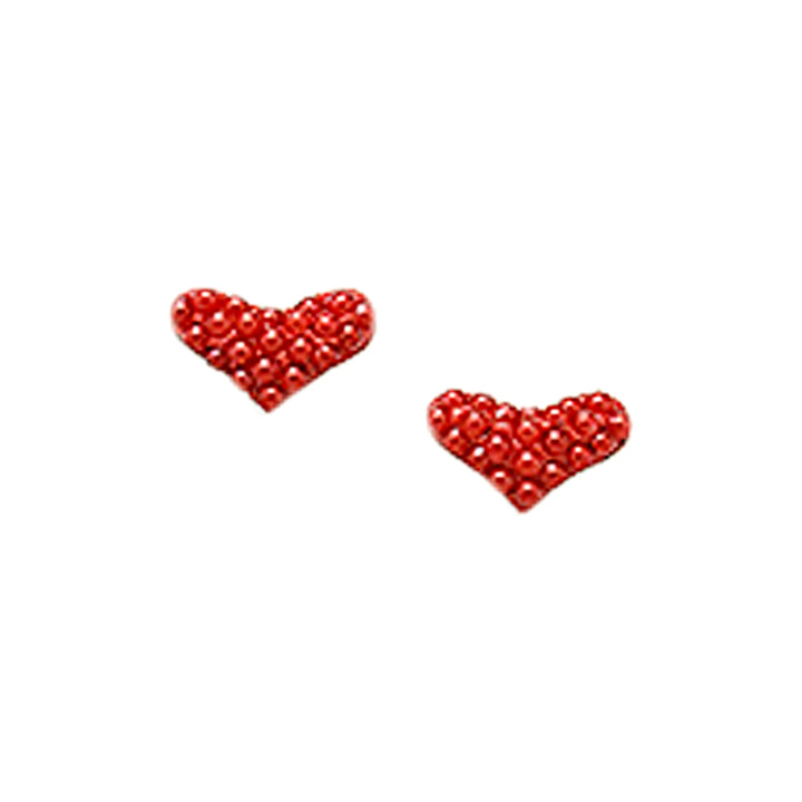Simulated Pearl Heart Shape Sterling Silver Earrings