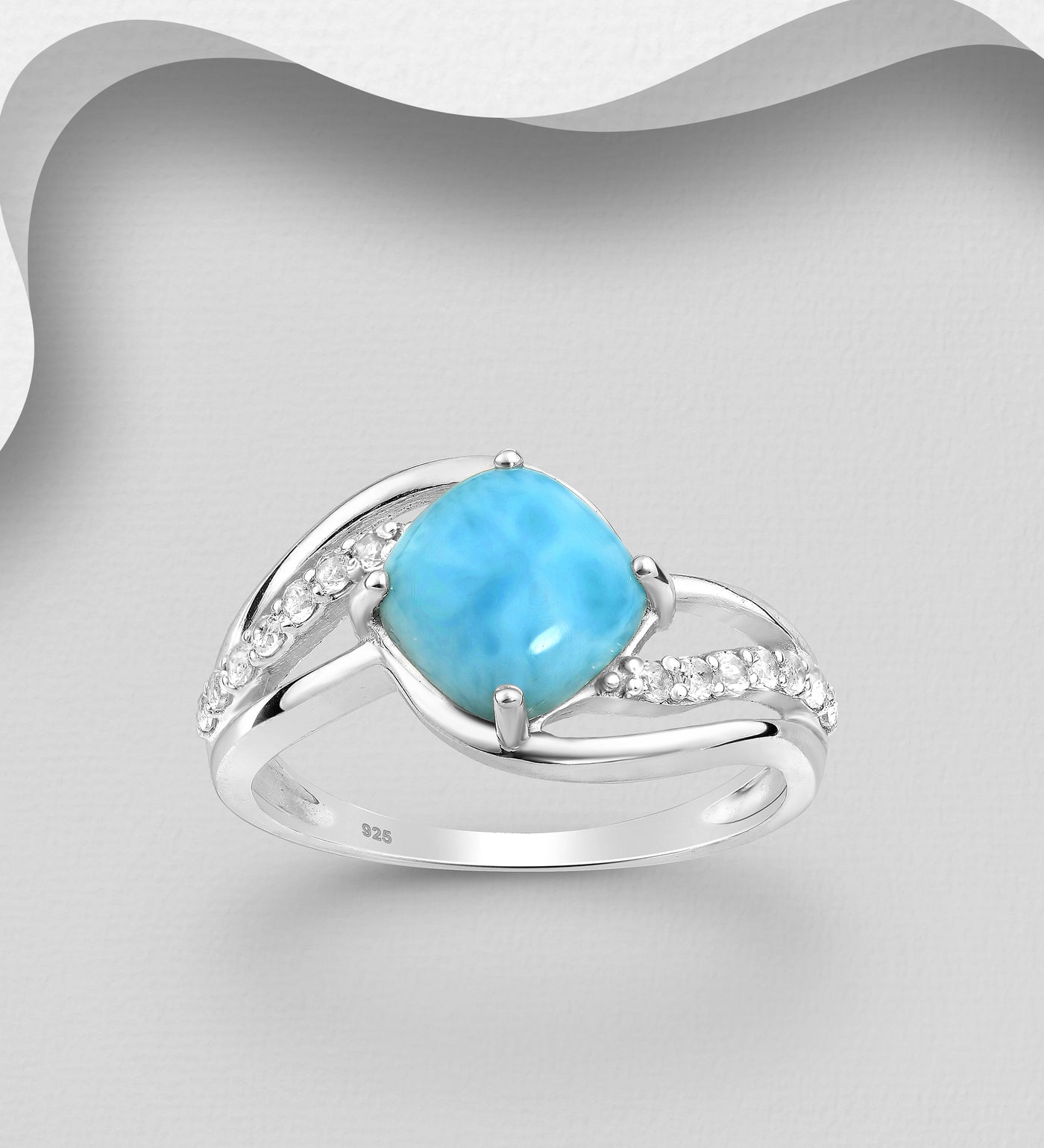 Larimar Silver Ring