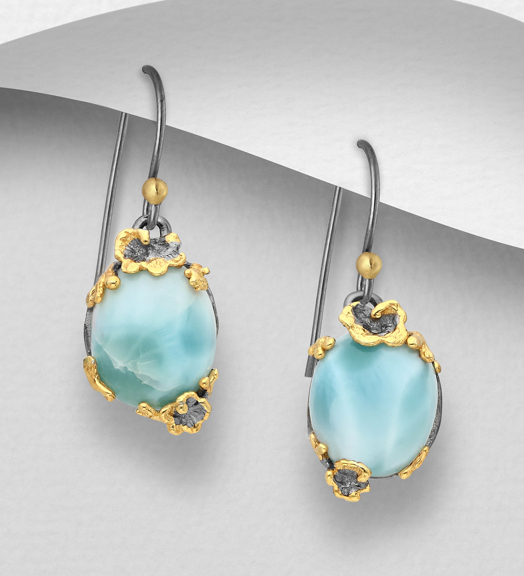 Larimar Silver Earrings