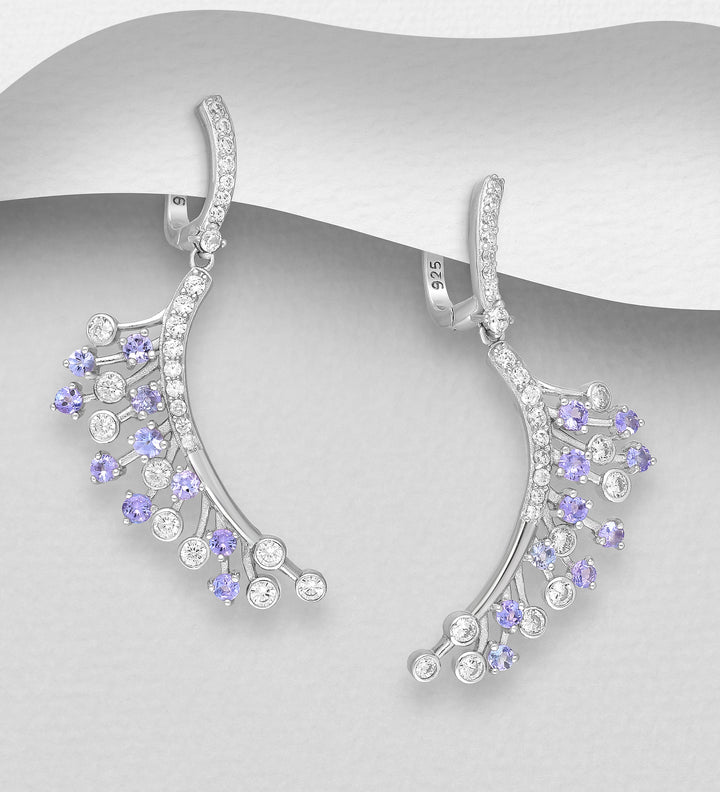 Tanzanite Silver Earrings