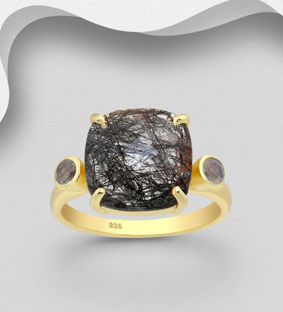 Rutilated Quartz Gold Ring