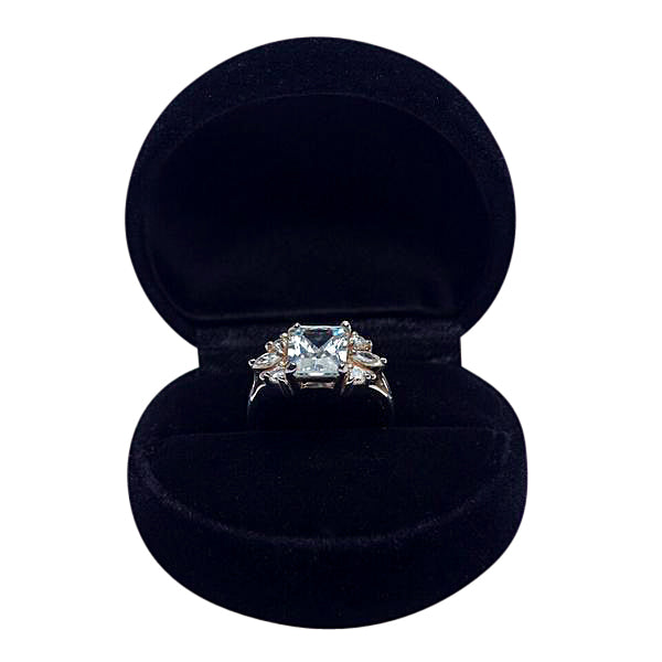 Diamond Simulant Silver Ring