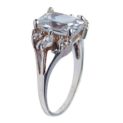 Diamond Simulant Silver Ring