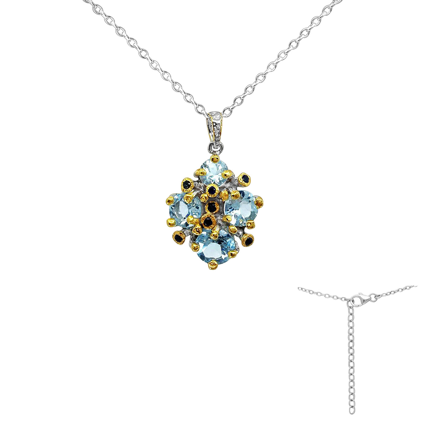 Sky Blue Topaz Silver Necklace